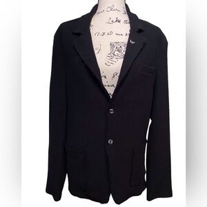 Ron Tomson RNT23 Black Cardigan Blazer Raw Frayed Hem NWT XXL